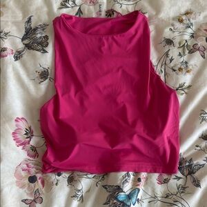 Pink Sleeveless Crop Tank Top